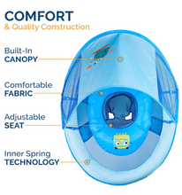 Load image into Gallery viewer, Baby Springfloat with Sun Canopy - Blue Sea Monster