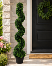 Load image into Gallery viewer, Artificial Boxwood Spiral Topiary Trees
