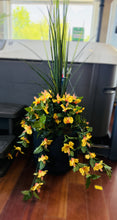 Load image into Gallery viewer, Artificial Yellow Hibiscus Plant in 50 inch Black Rounded Pot