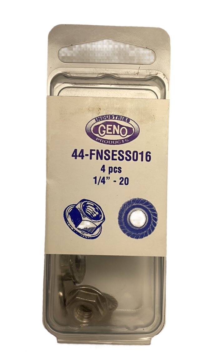 GENO HEX. FLANGE NUT SERRATED SS (44-FNSESS016)