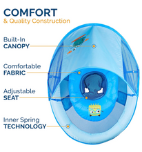 Load image into Gallery viewer, Baby Springfloat with Sun Canopy - Blue Sea Monster
