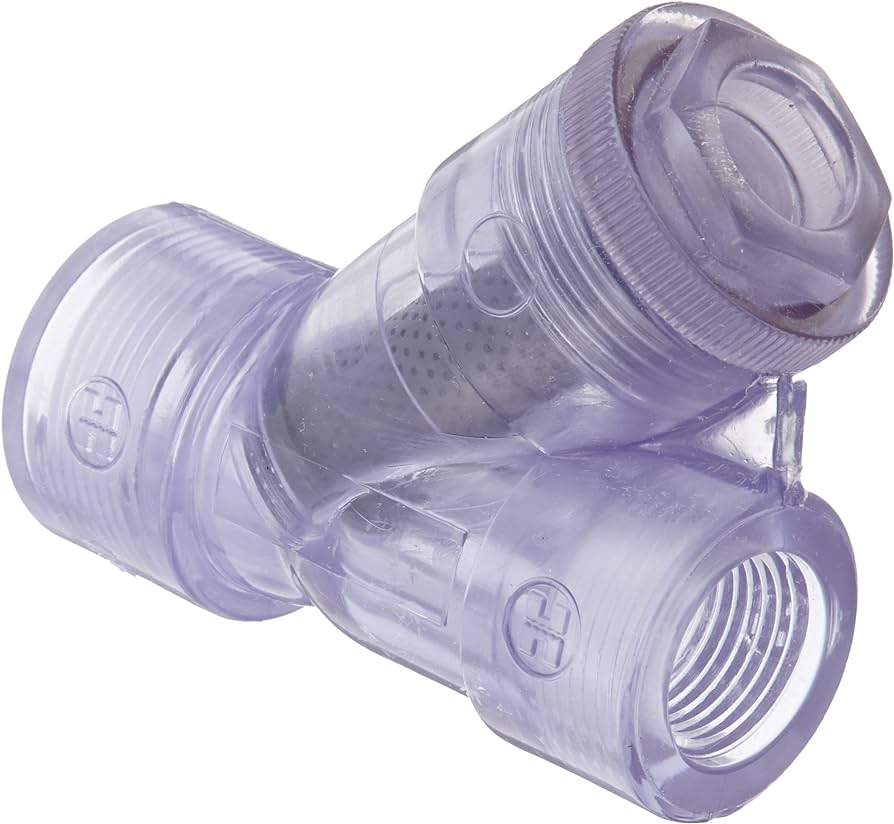 1.5 Inch VALVE CLEAR PVC Y STAINER WITH UNIONS