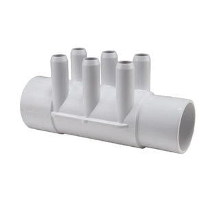 Manifold 2" Slip x 2" Spigot x (6) 3/4" Slip Barbs