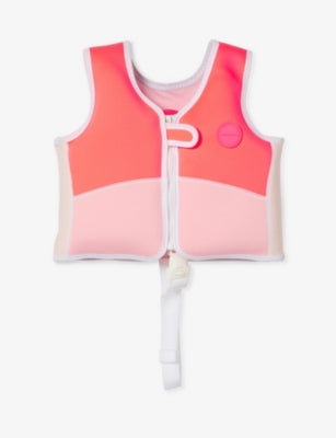 SWIM VEST MELODY THE MERMAID - NEON STRAWBERRY