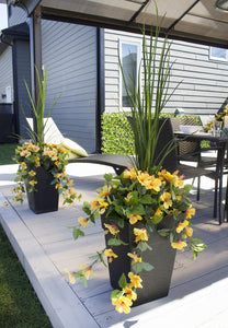 Artificial Yellow Hibiscus Outdoor Flower Arrangement